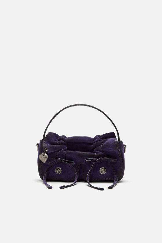 Multipocket Micro Crossbody Suede Bleached, Violet purple