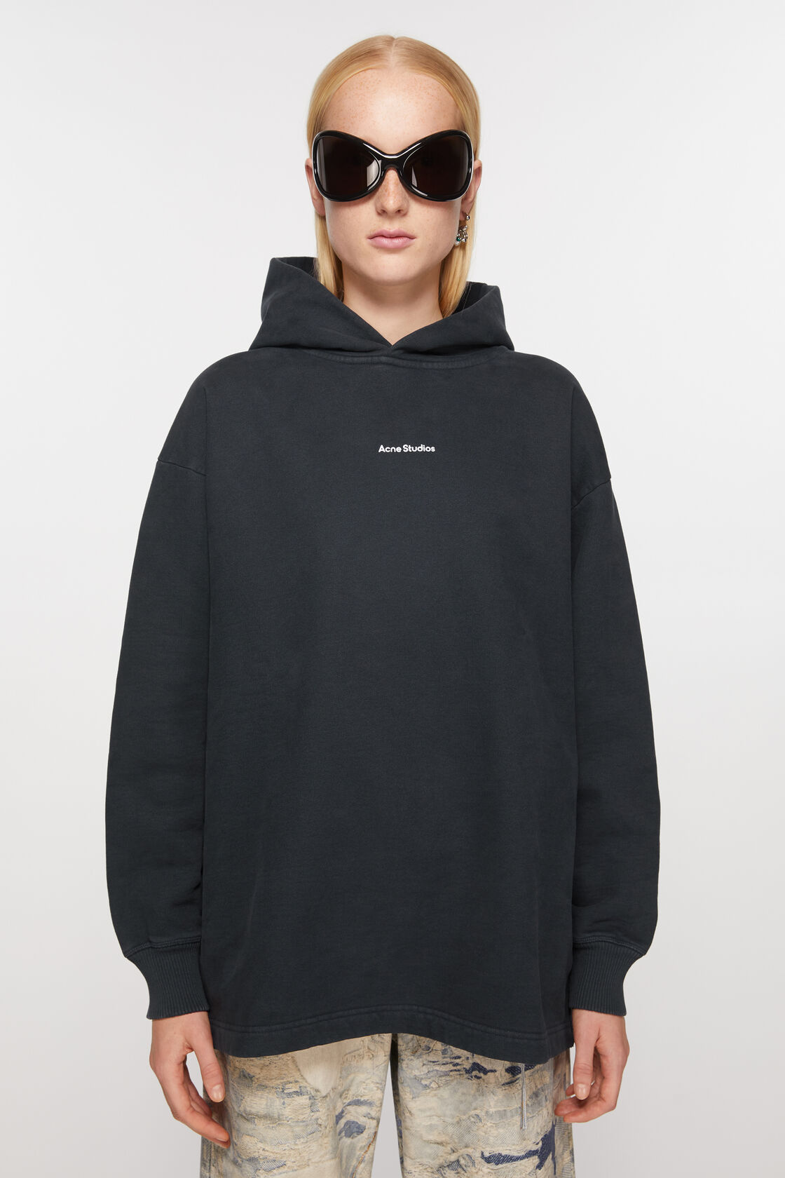Acne Studios Logo hooded sweatshirt Black