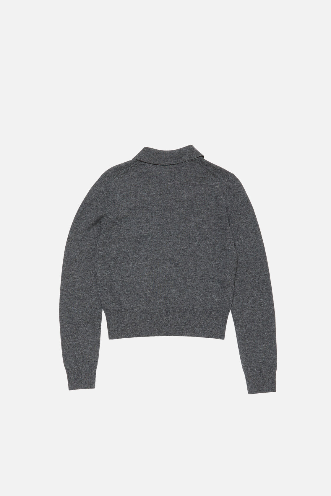 Yak wool polo sweater, Dark Grey Melange, 2000x