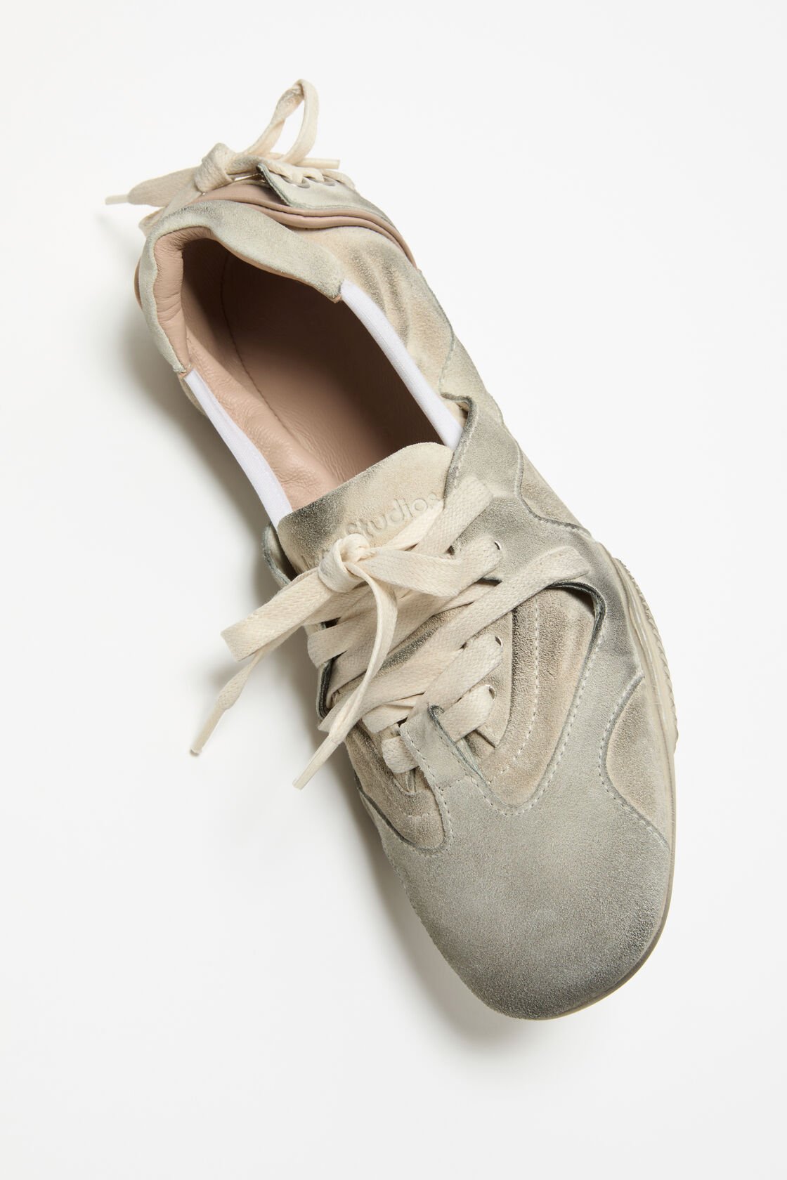 레이스업 스웨이드 슈즈, 멀티 화이트, 2000x