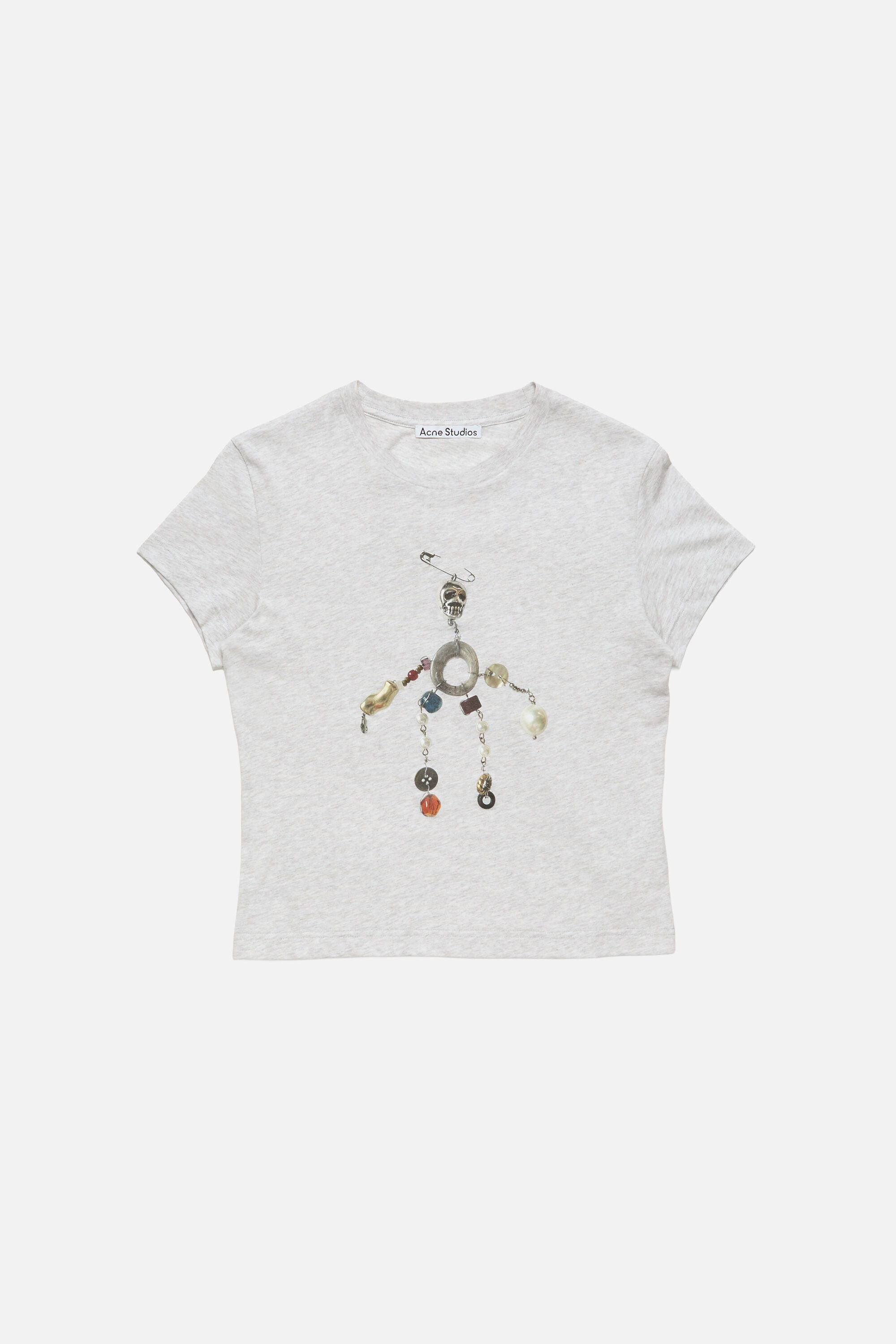 Acne Studios - Fitted graphic t-shirt - Grey Melange