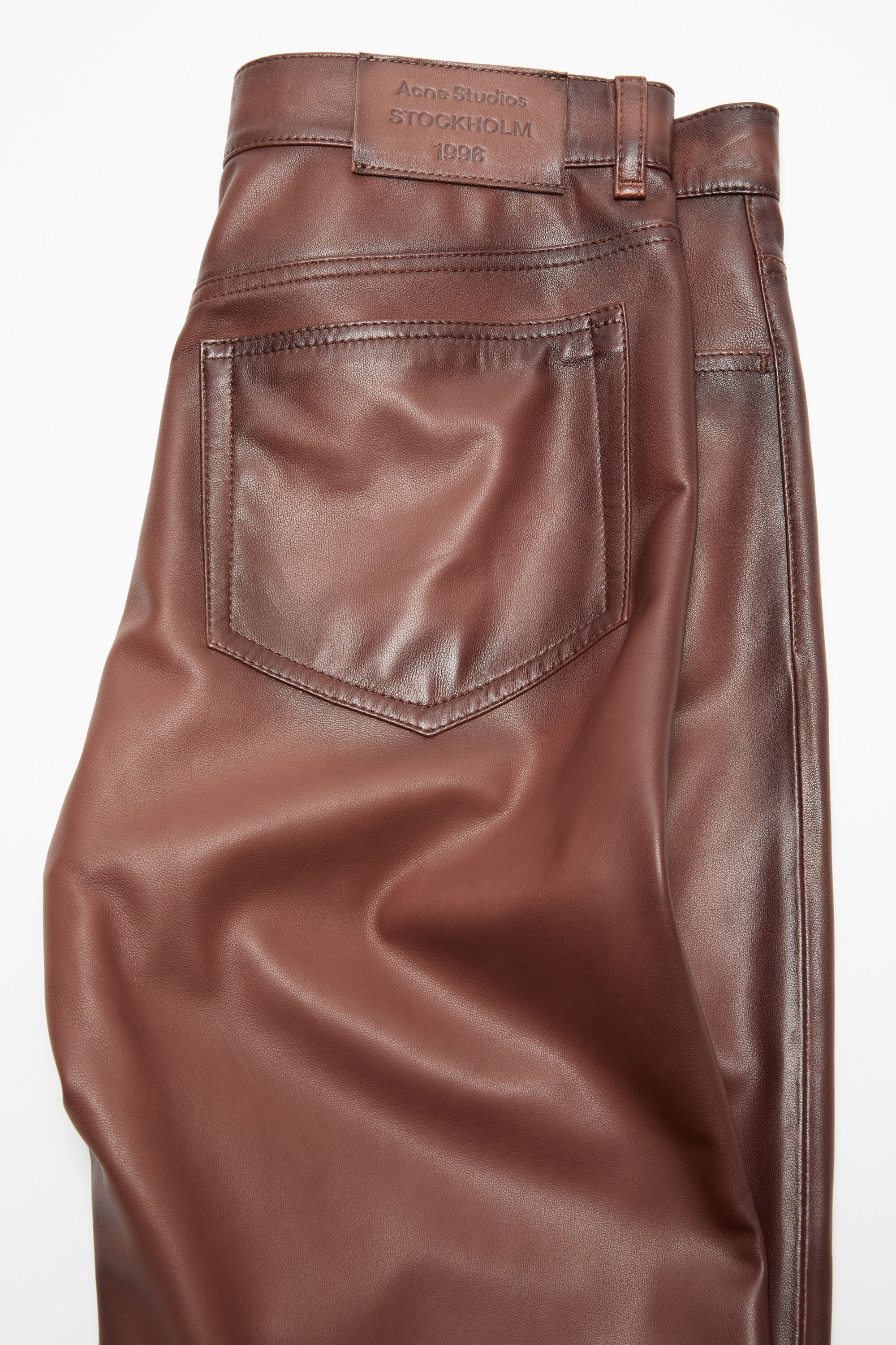 Acne Studios - Faded leather trousers - Cognac brown