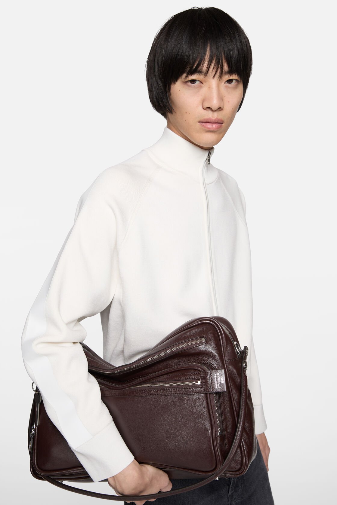 Logo zip cardigan, Cold white, 2000x