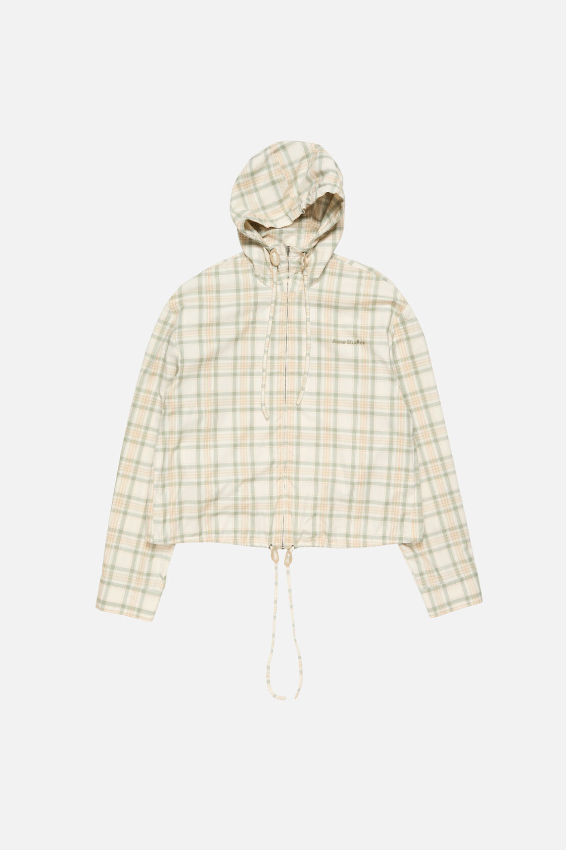 Hooded check jacket, Green/orange, 2000x