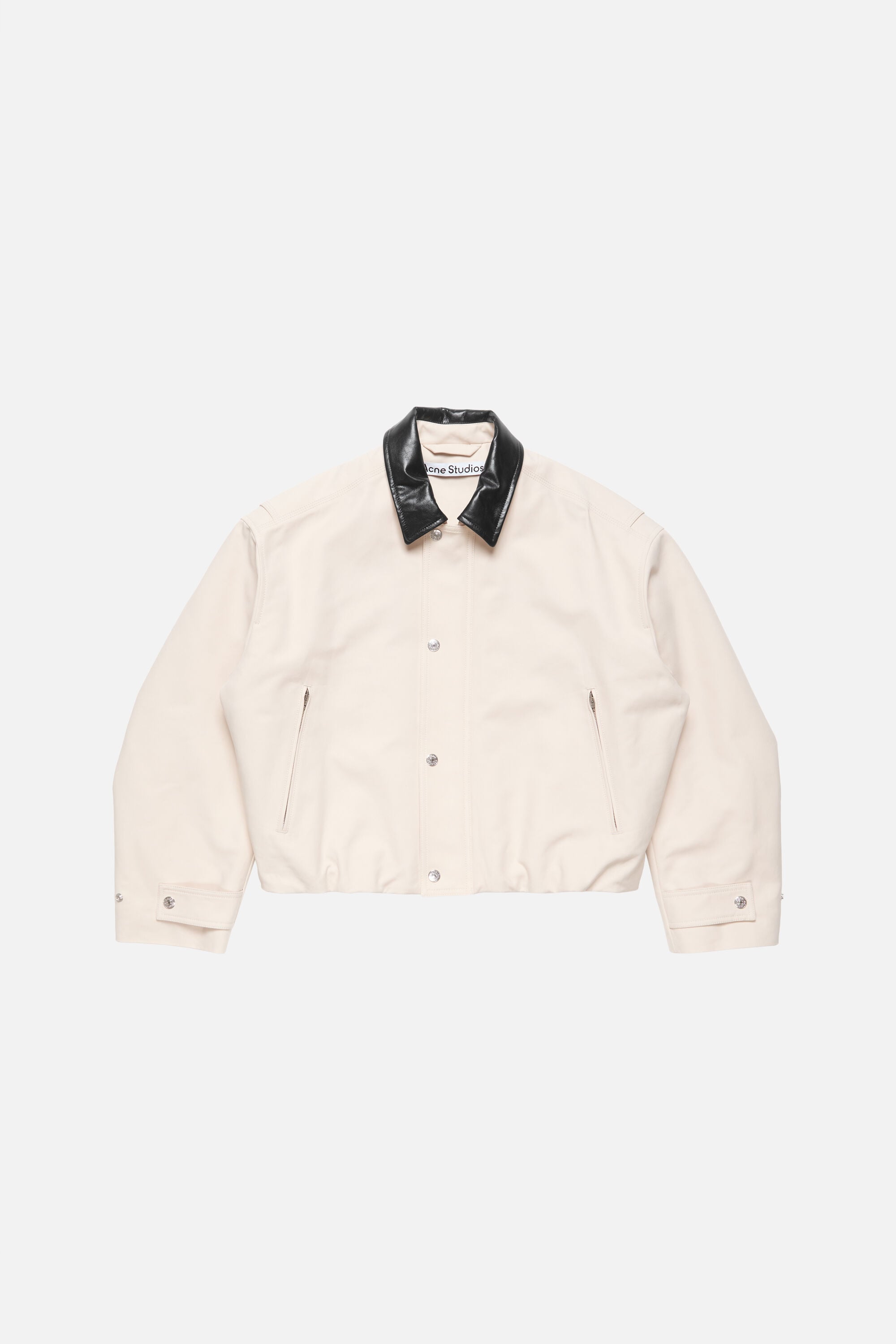 Acne Studios レザーボンバージャケット サイズ38 Acne Studios - レザーカラーボンバージャケット - カーボングレー