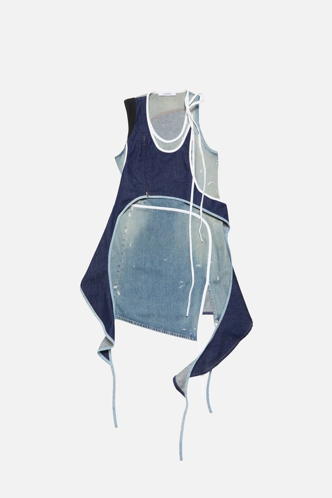 Asymmetrical Denim Mini Dress, Indigo/blue, 2000x