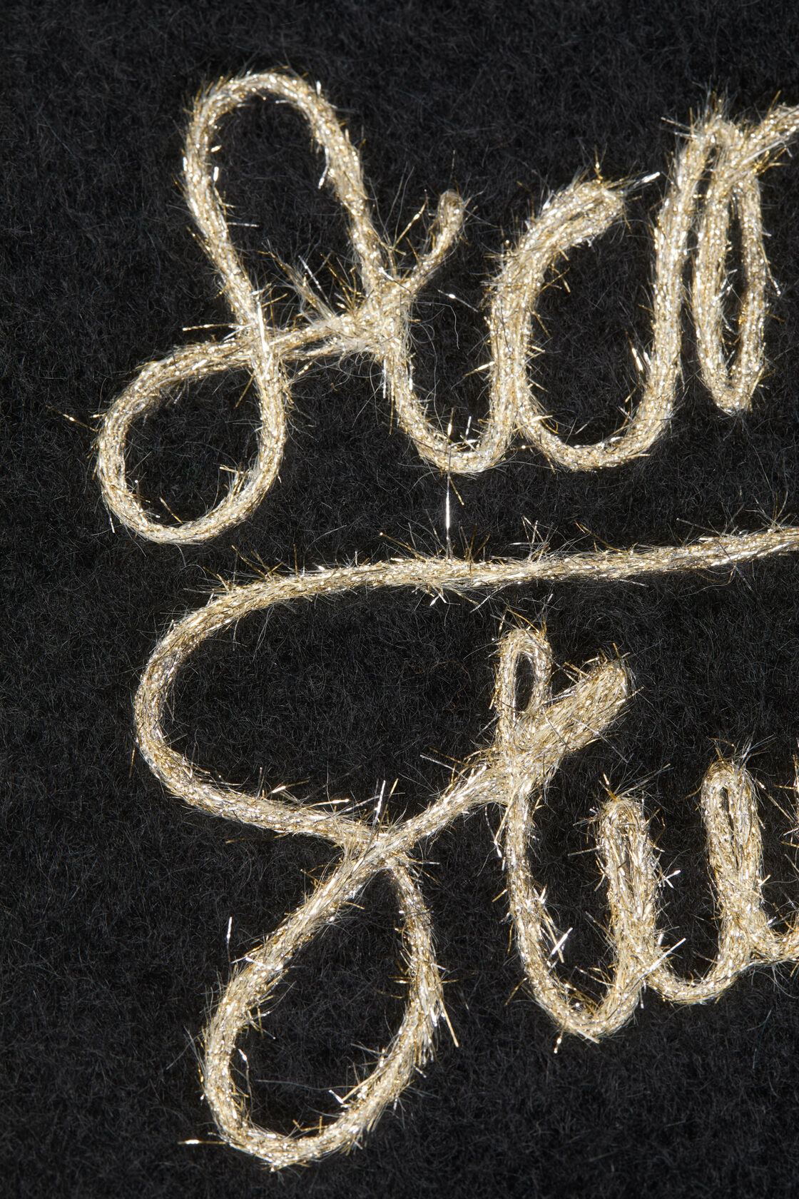 ウールロゴスカーフ, ブラック, 2000x