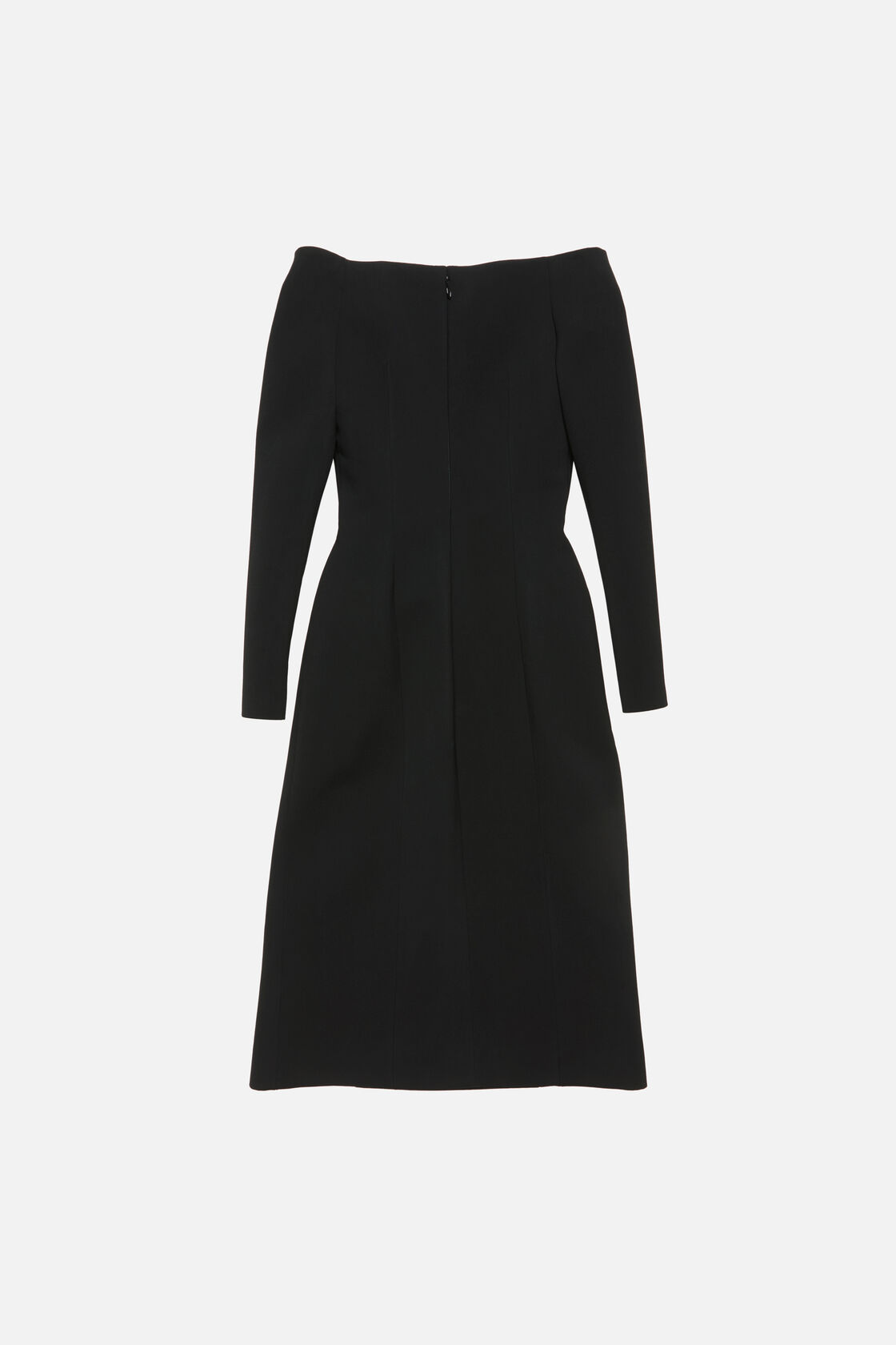 Long sleeve midi dress, Black, 2000x