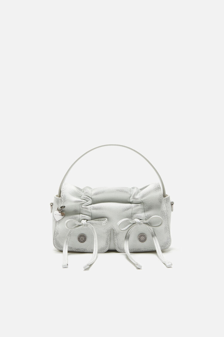 Multipocket Micro Crossbody Vintage, White/grey