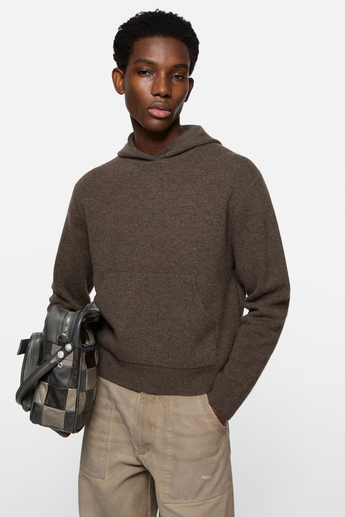 Cashmere hoodie, Walnut brown, 2000x