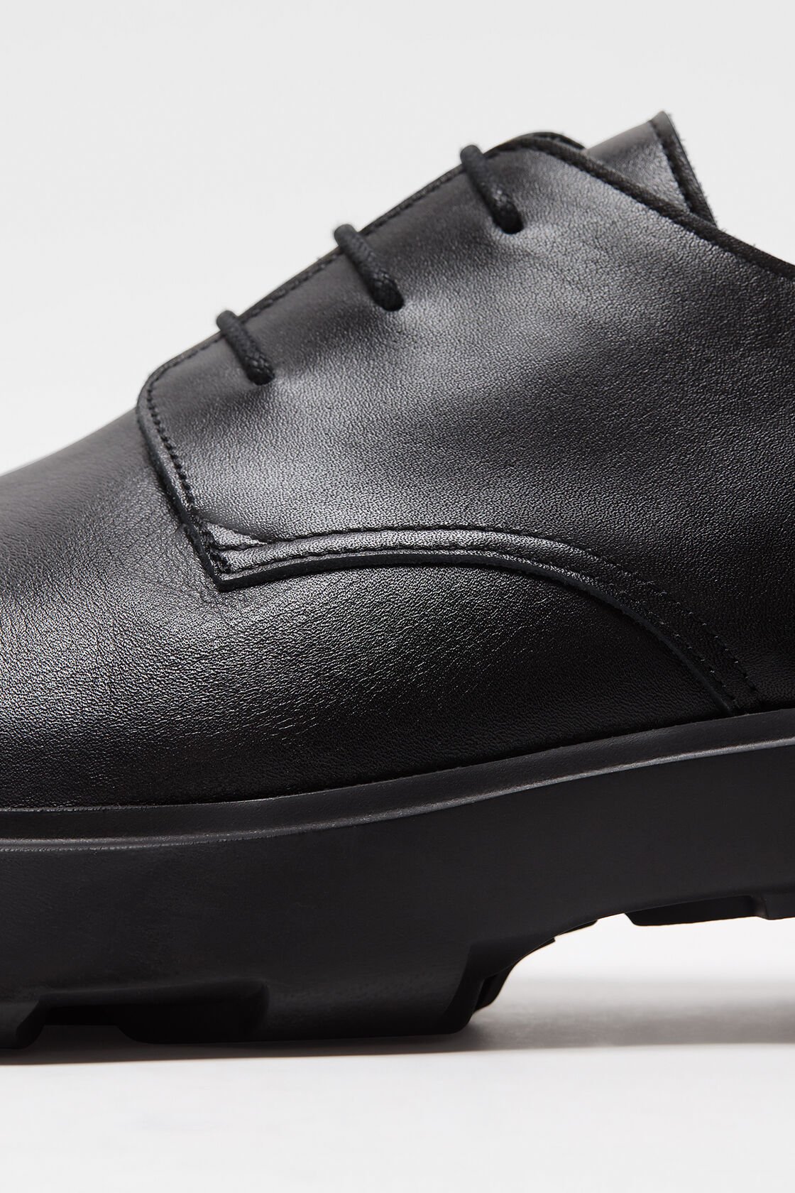 Leather lace-up shoes, Black, 2000x