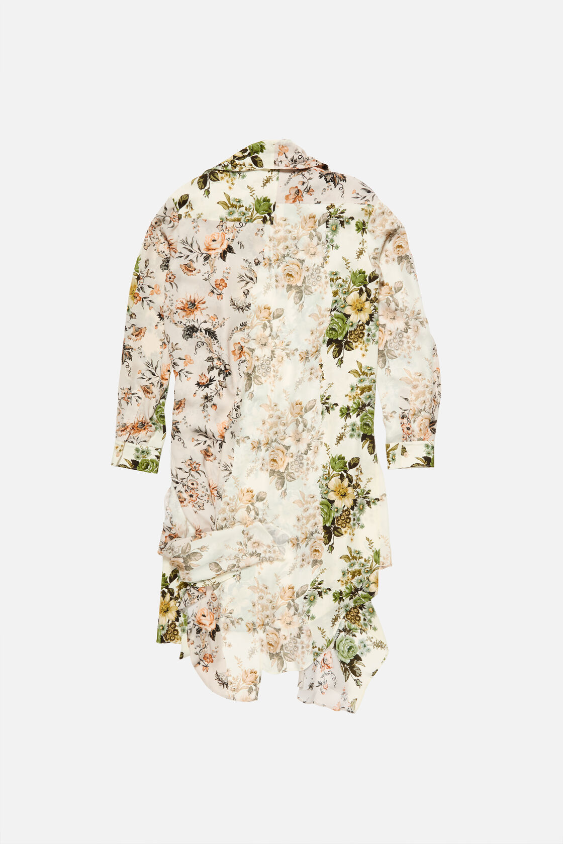Silk shirt dress, Beige/white, 2000x