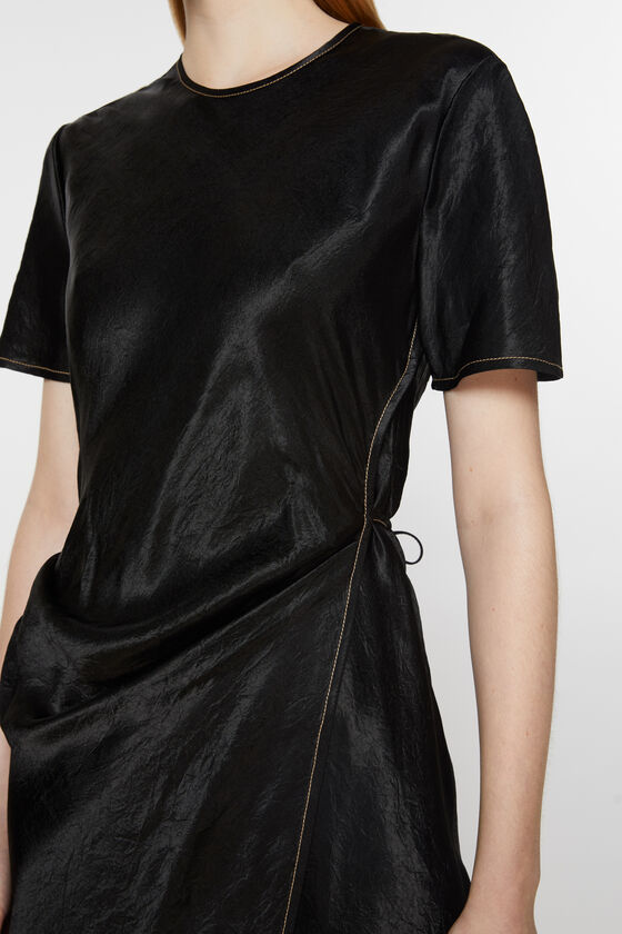 Acne Studios - サテンラップドレス - ブラック