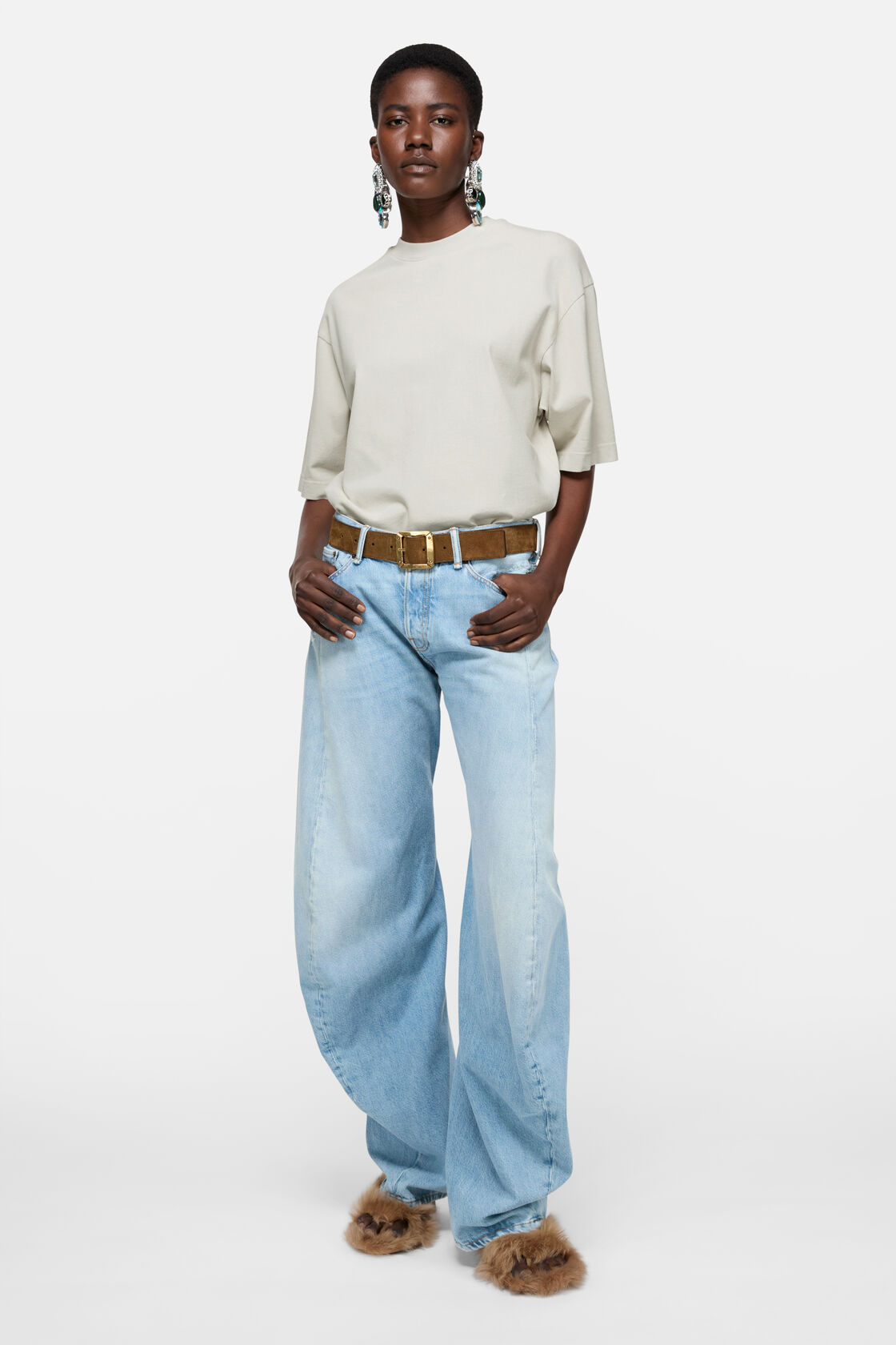 Logo t-shirt - Relaxed fit, Light taupe, 2000x