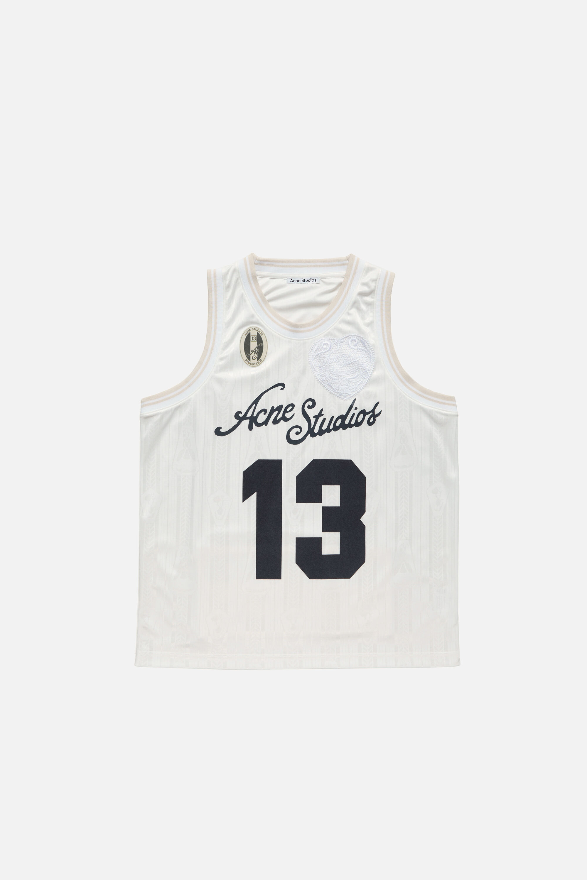 Acne Studios ホワイト タンクトップ M Chain-detail cotton jersey tank top in white - Acne Studios