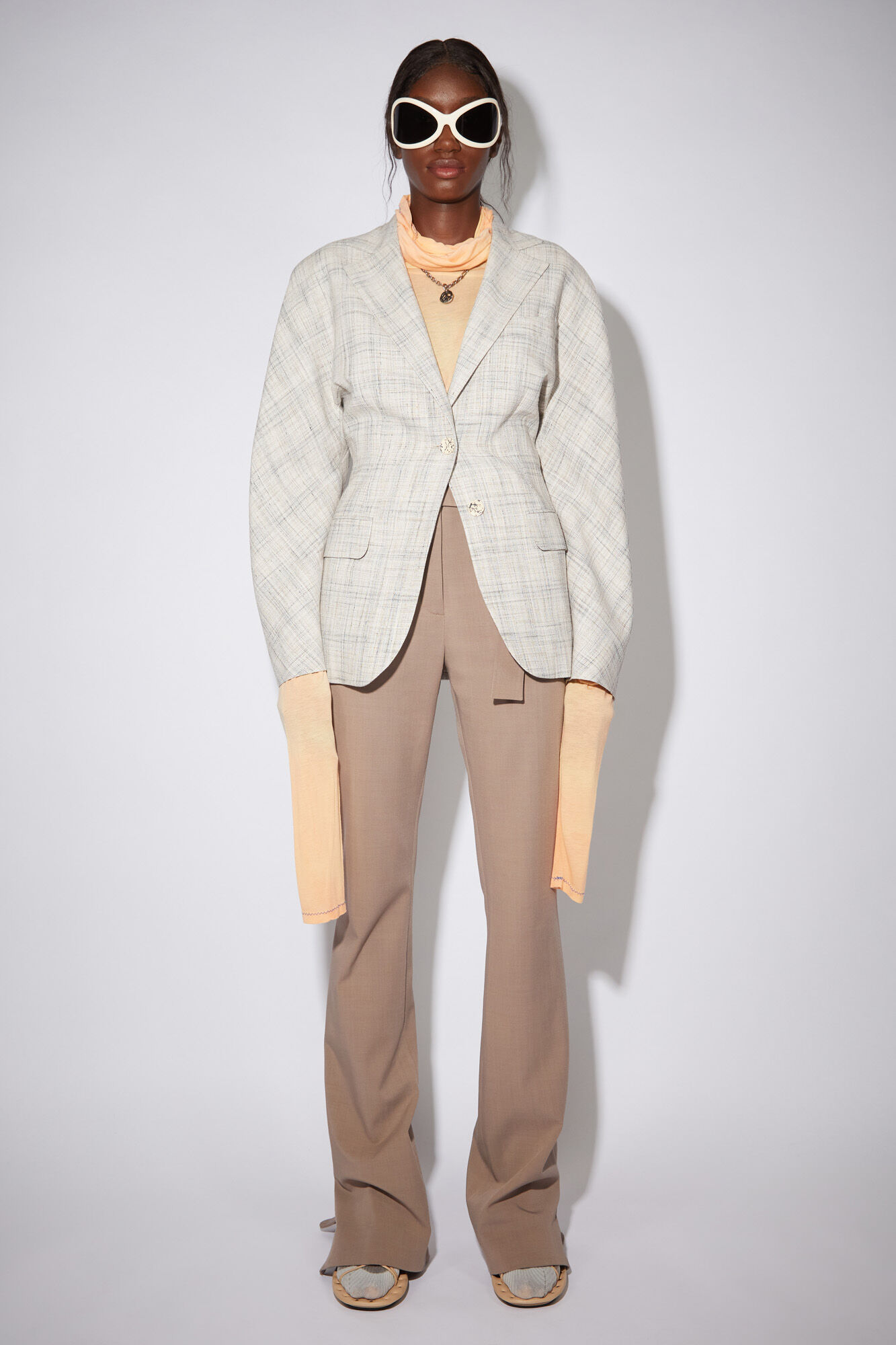 Acne Studios - フィットスーツジャケット - ベージュ/グレー