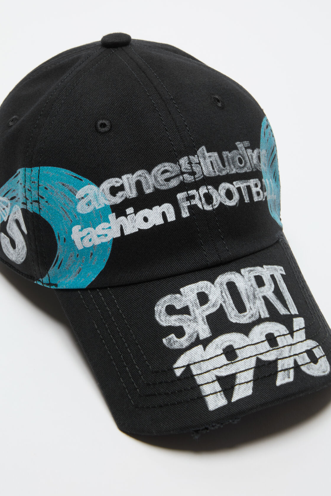 Distressed logo cap, Black, 2000x