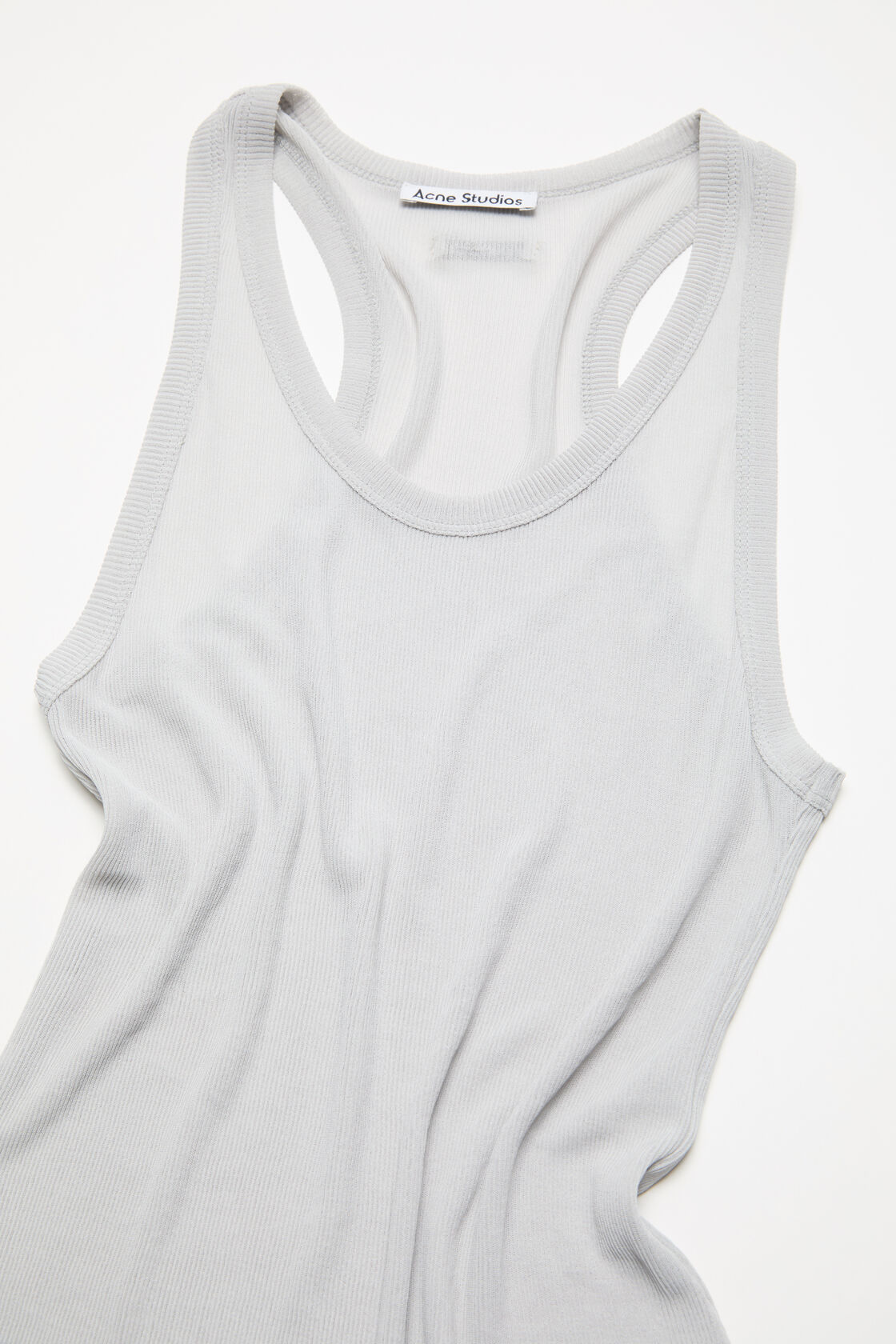 Thin ribbed tank top, Light grey, 2000x