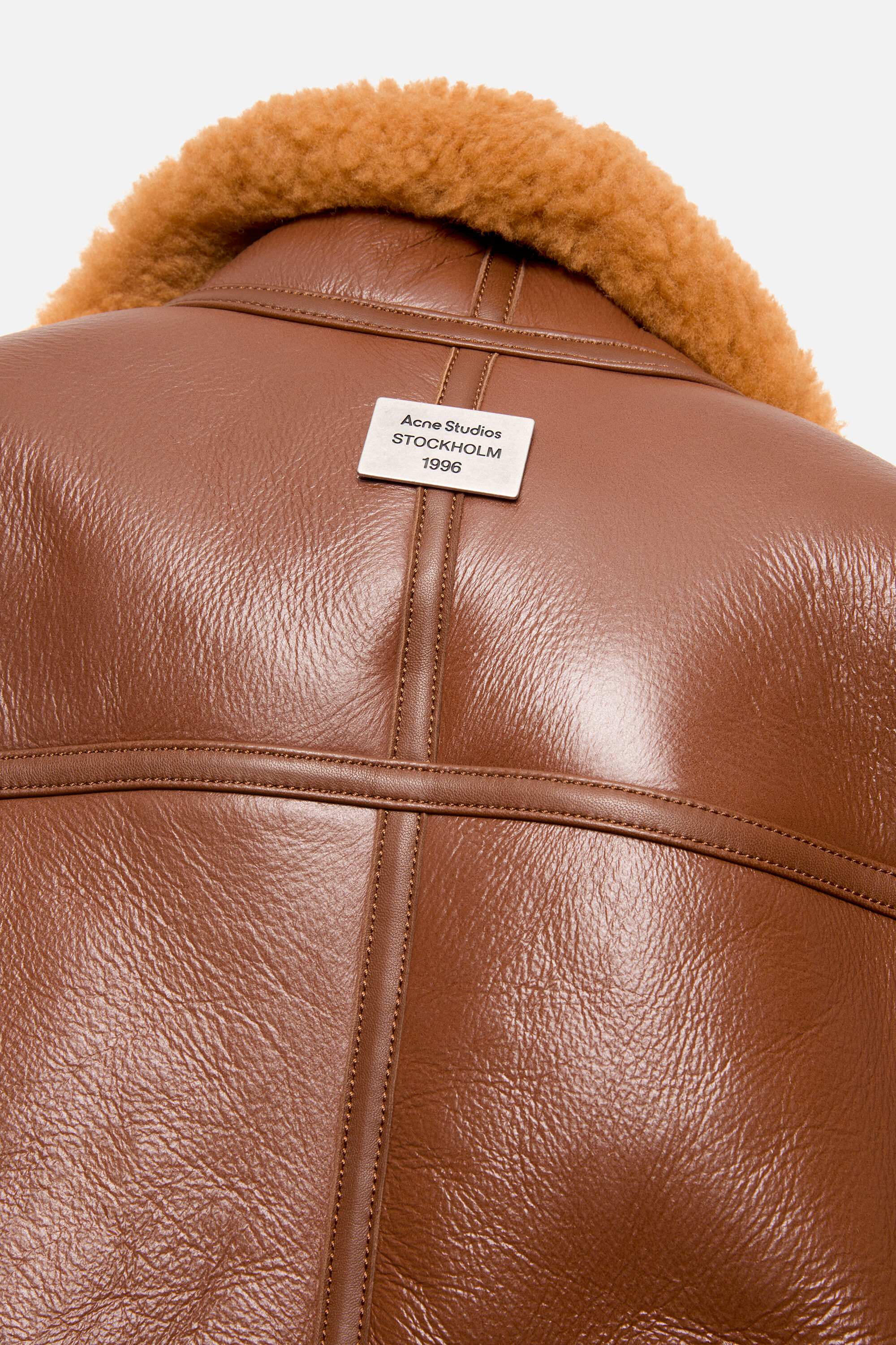 Acne Studios - Shearling biker jacket - Rust brown