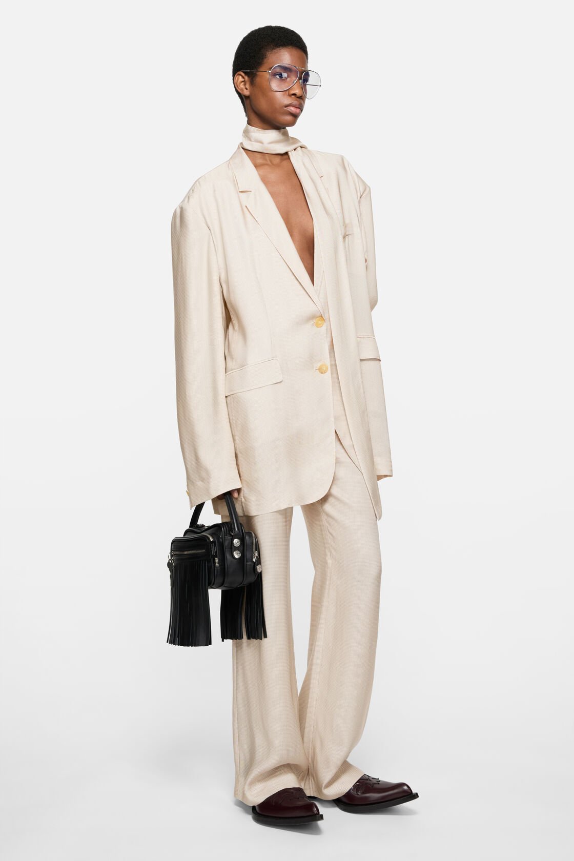 Single-breasted suit jacket, Beige Multi, 2000x