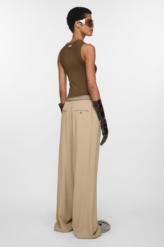 Acne Studios - ロゴテープトラウザーズ - キャメルベージュ 