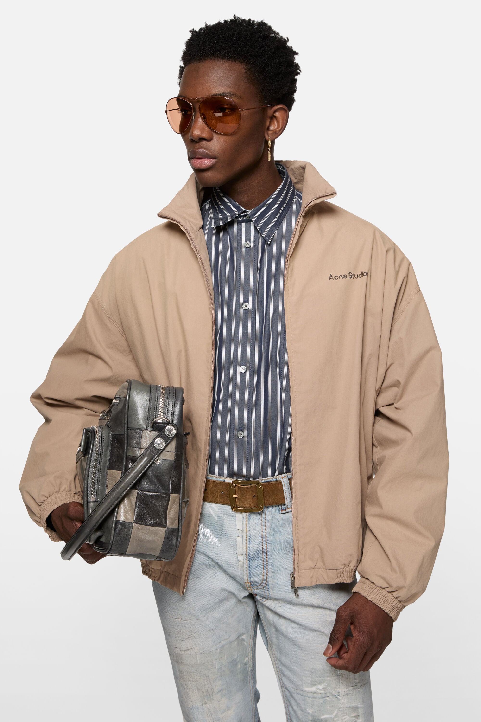 Acne Studios - ウォッシュ加工ロゴジャケット - マッシュルームベージュ