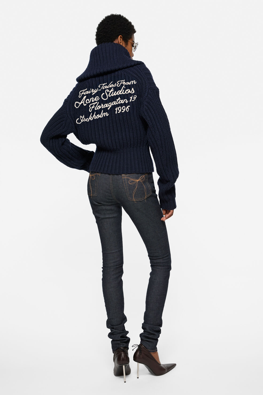 Wool half-zip knit, Navy, 2000x