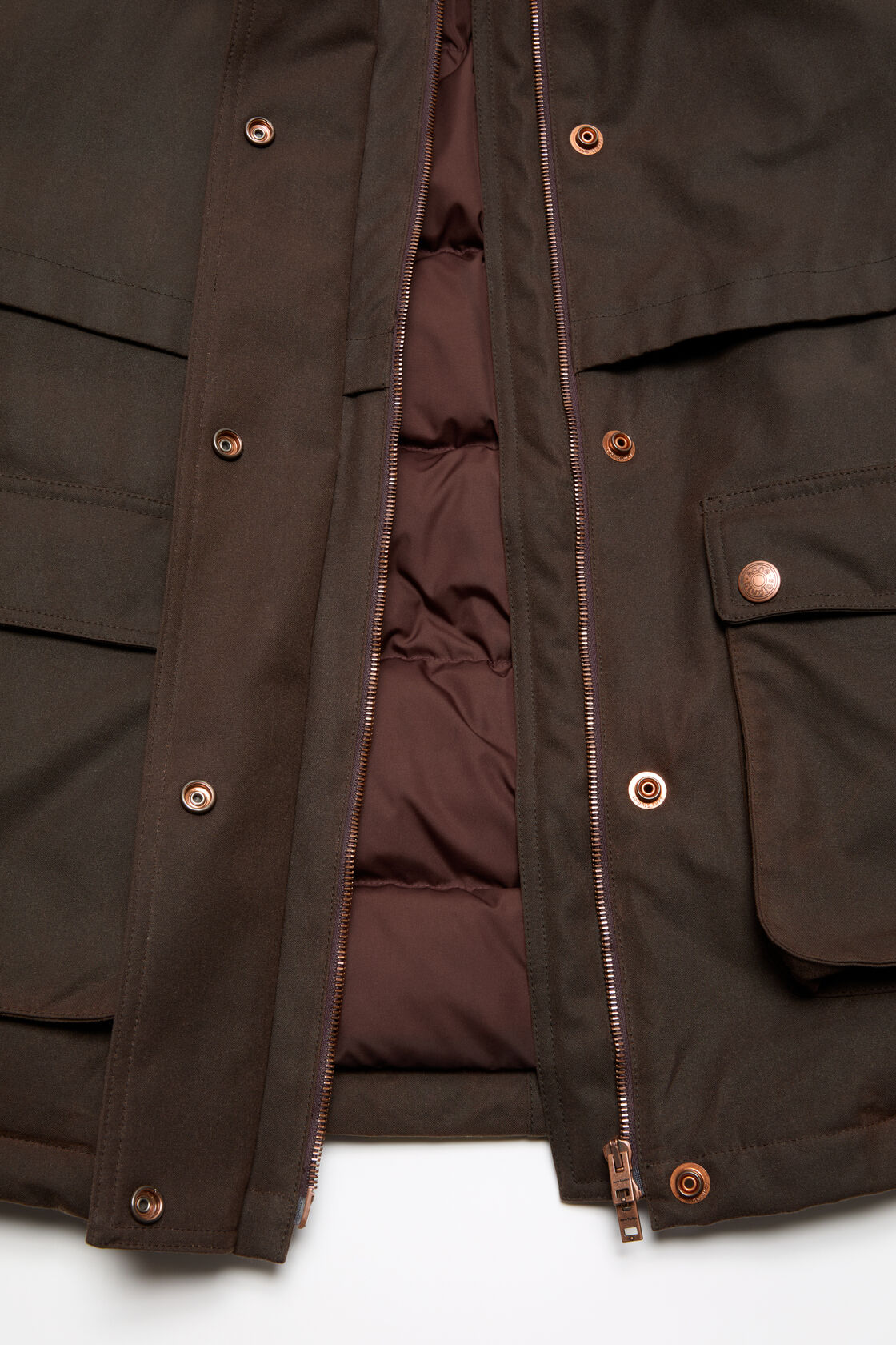 Waxed canvas blouson jacket, Dark brown, 2000x