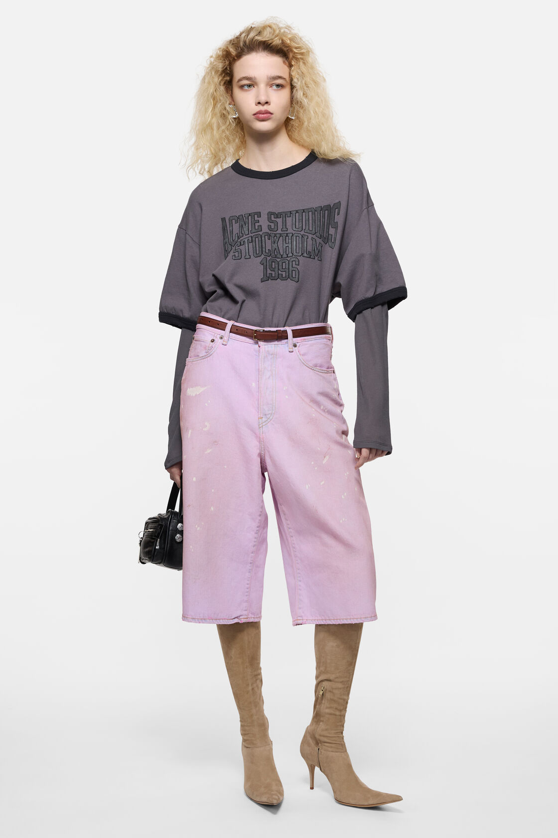 Pink denim shorts, Pink, 2000x
