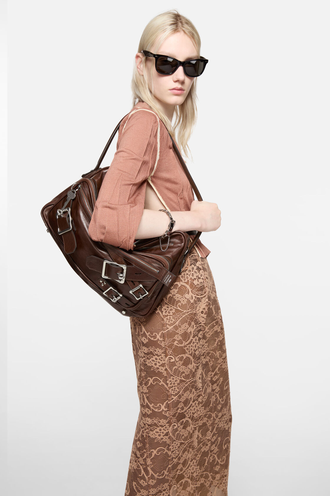 Camero Camera 搭扣包袋, 干邑棕, 2000x