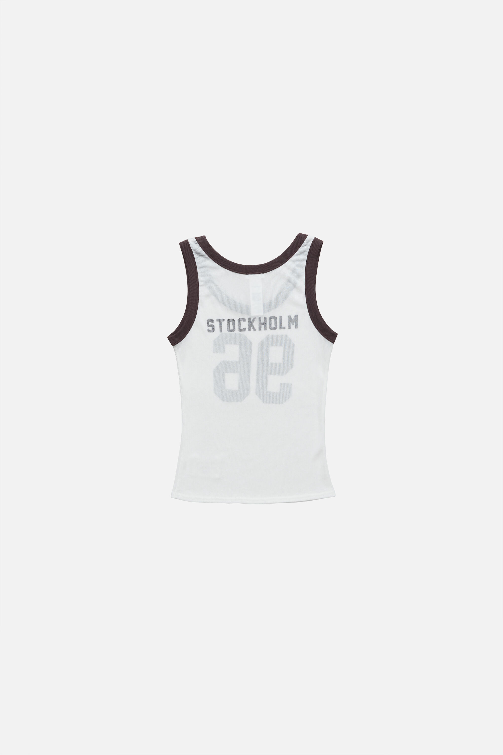 Acne Studios - Sheer logo tank top - Brown/white