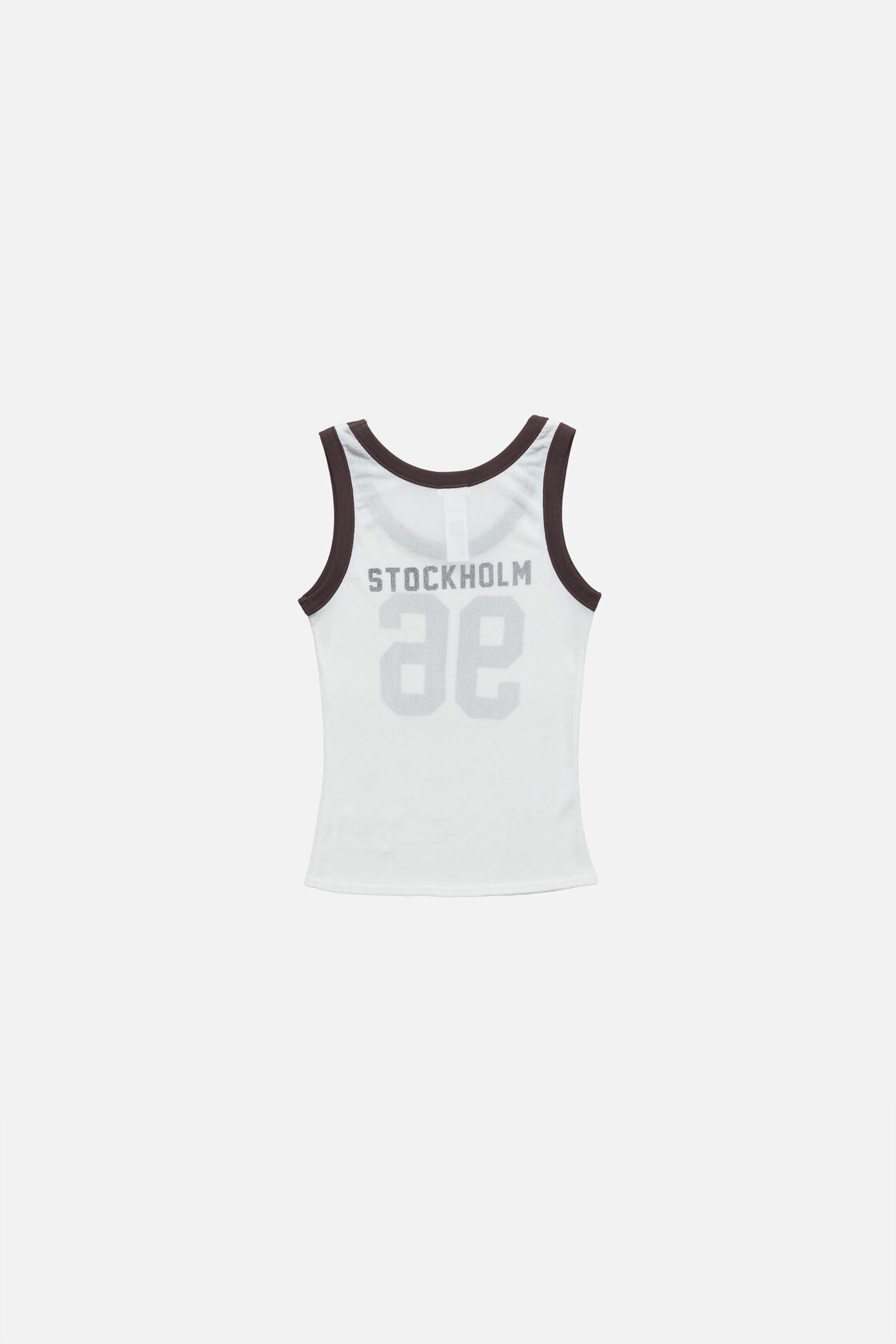 Sheer logo tank top, Brown/white, 2000x
