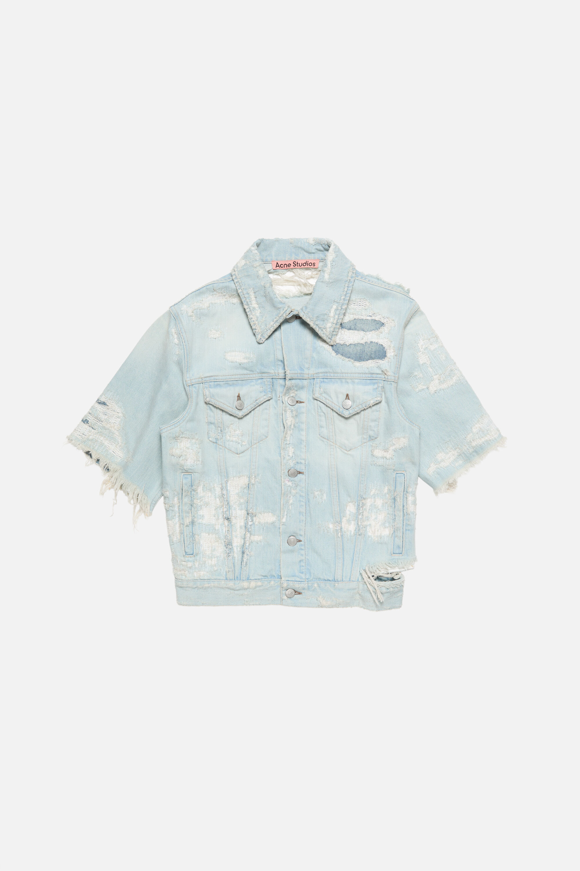 Acne Studios ペンキ加工 カットオフホワイトデニムジャケット ペンキ