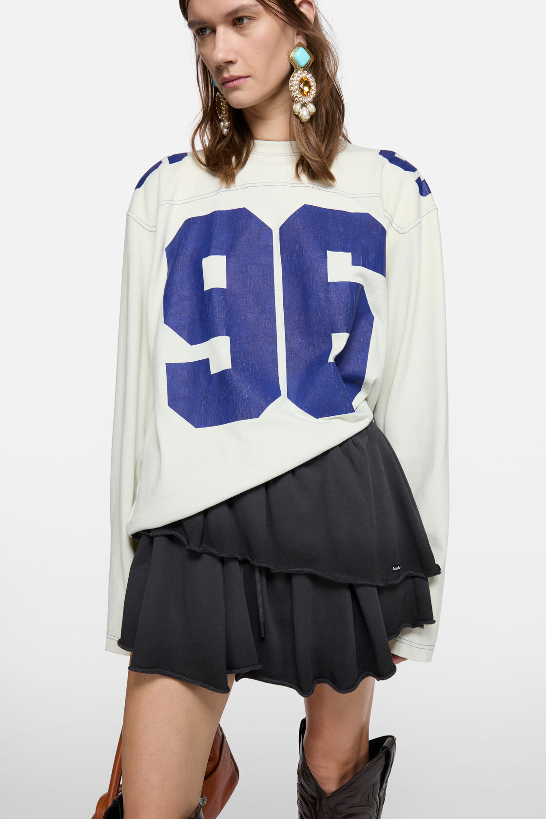 Fleece mini skirt, Faded blue, 2000x