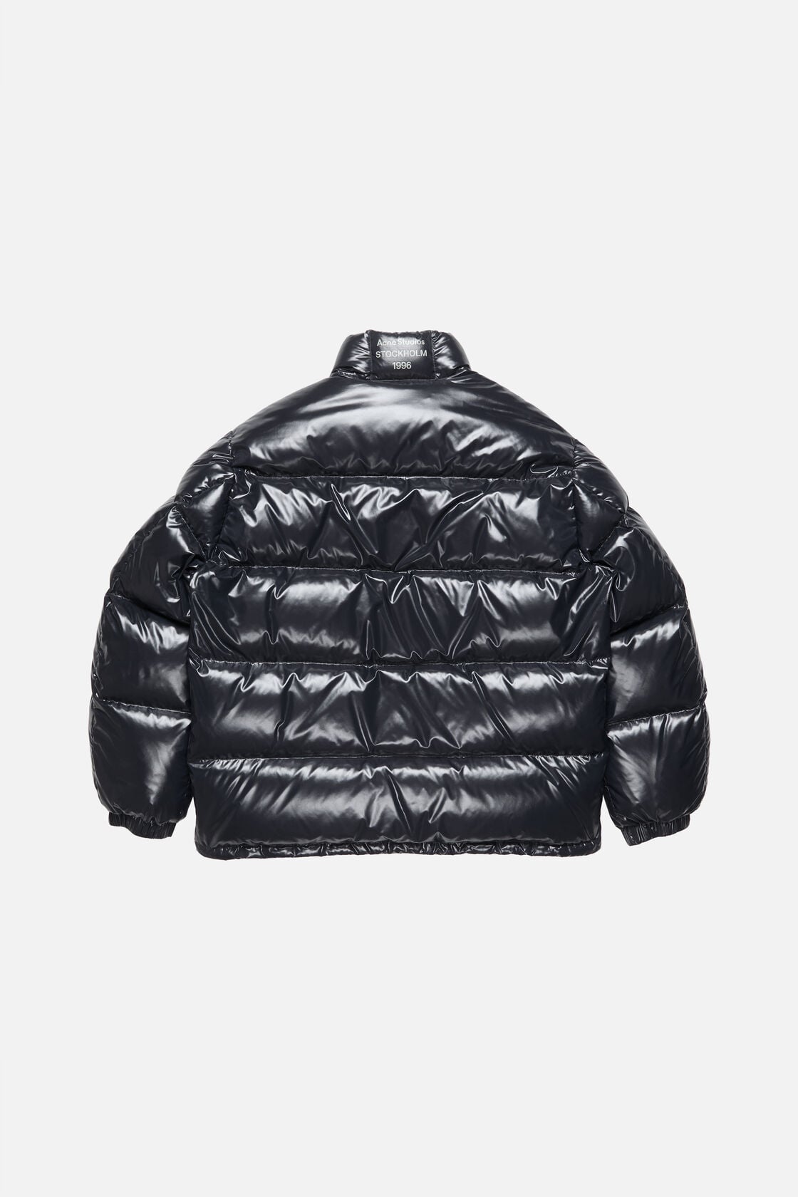 Shiny Quilted Down Jacket, Navy, 2000x
