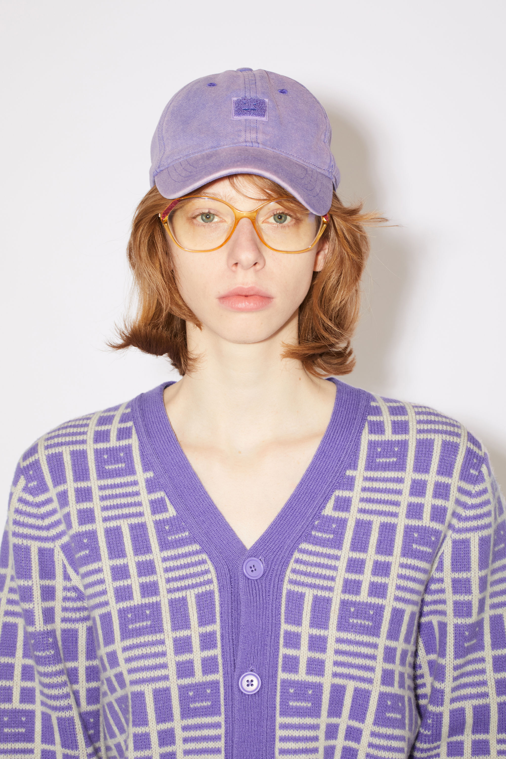 Acne Studios - レザーFaceパッチ ベースボールキャップ - アイリス