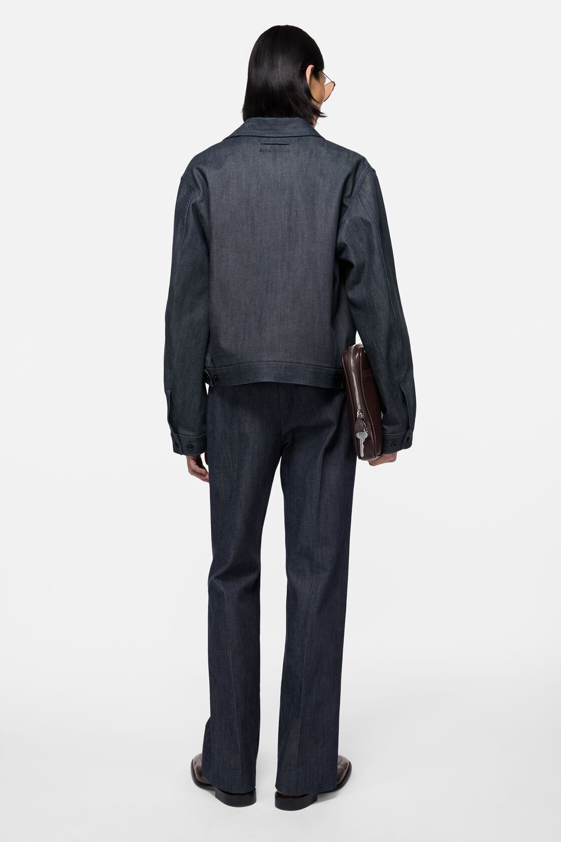 Branded selvedge denim jacket, Indigo blue, 2000x