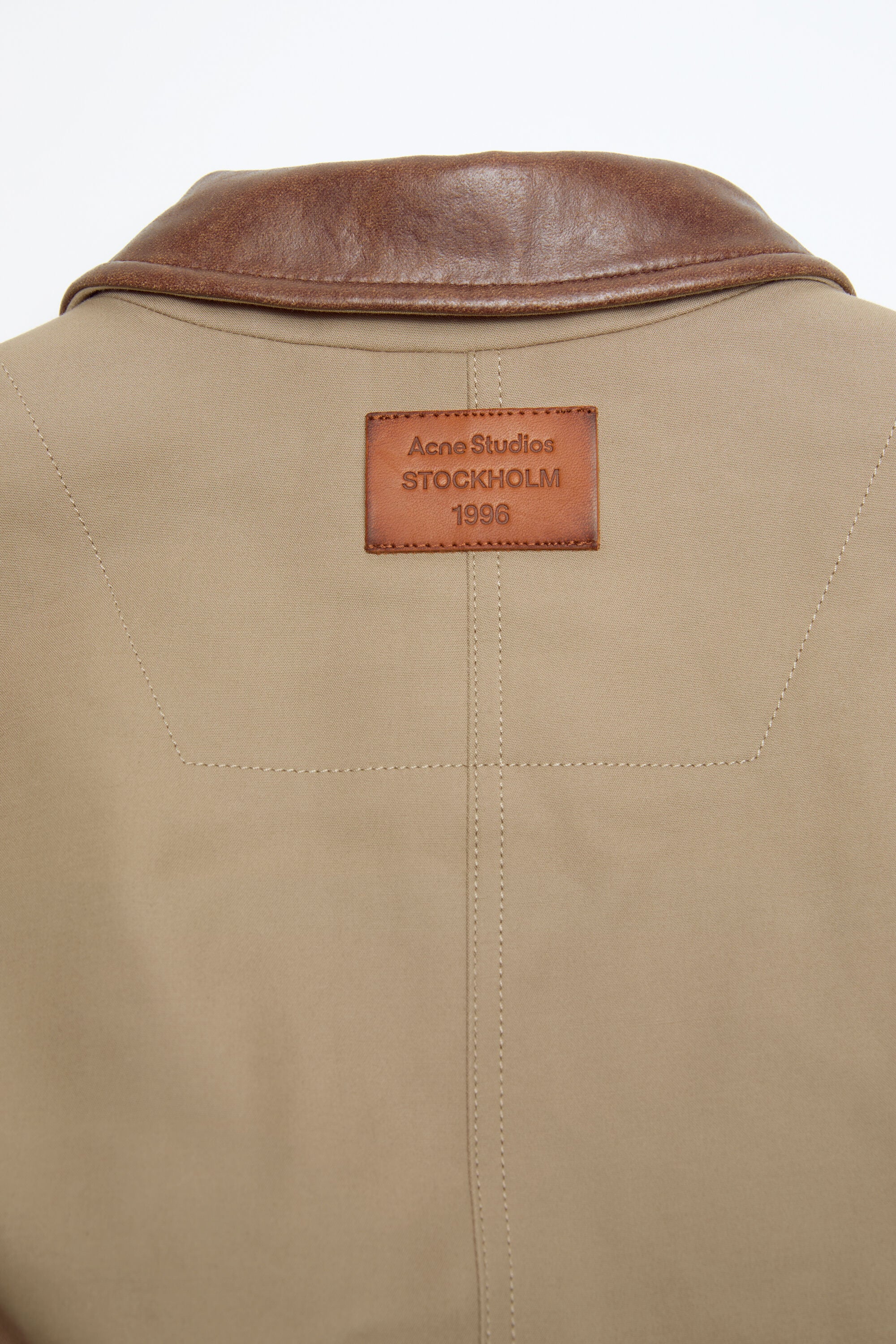 Acne Studios - Bomber with leather collar - Khaki beige