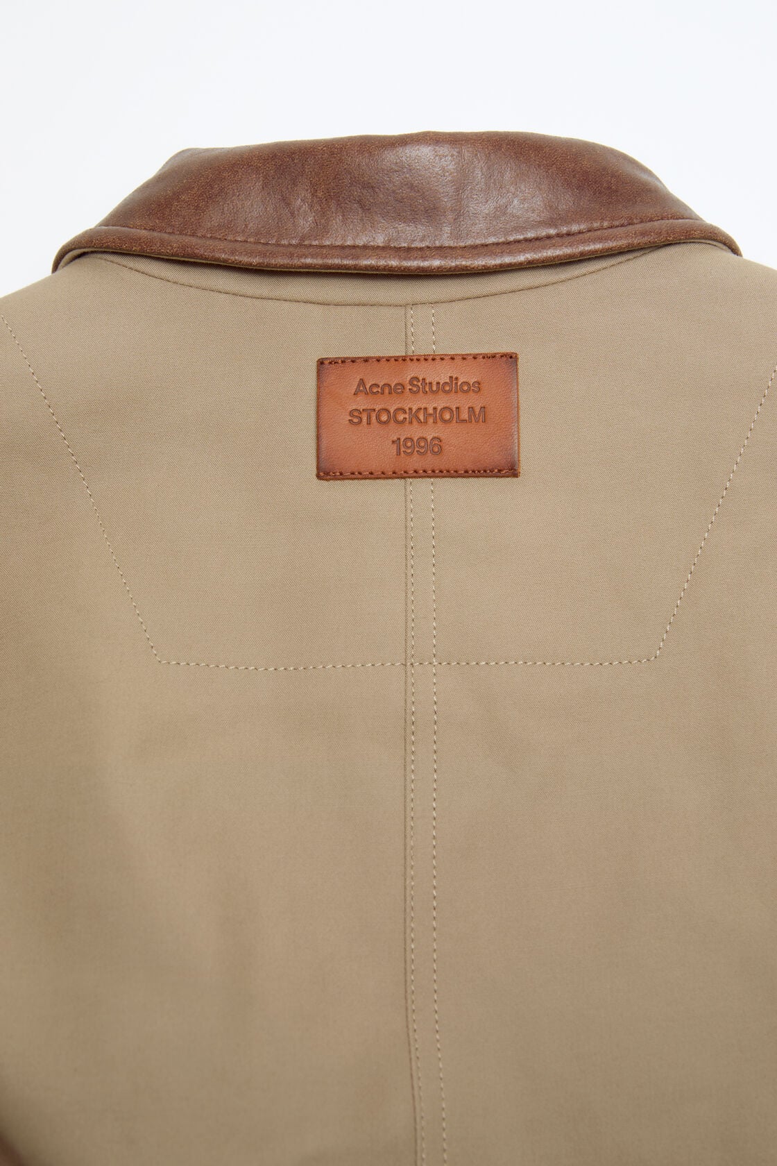Bomber with leather collar, Khaki beige, 2000x
