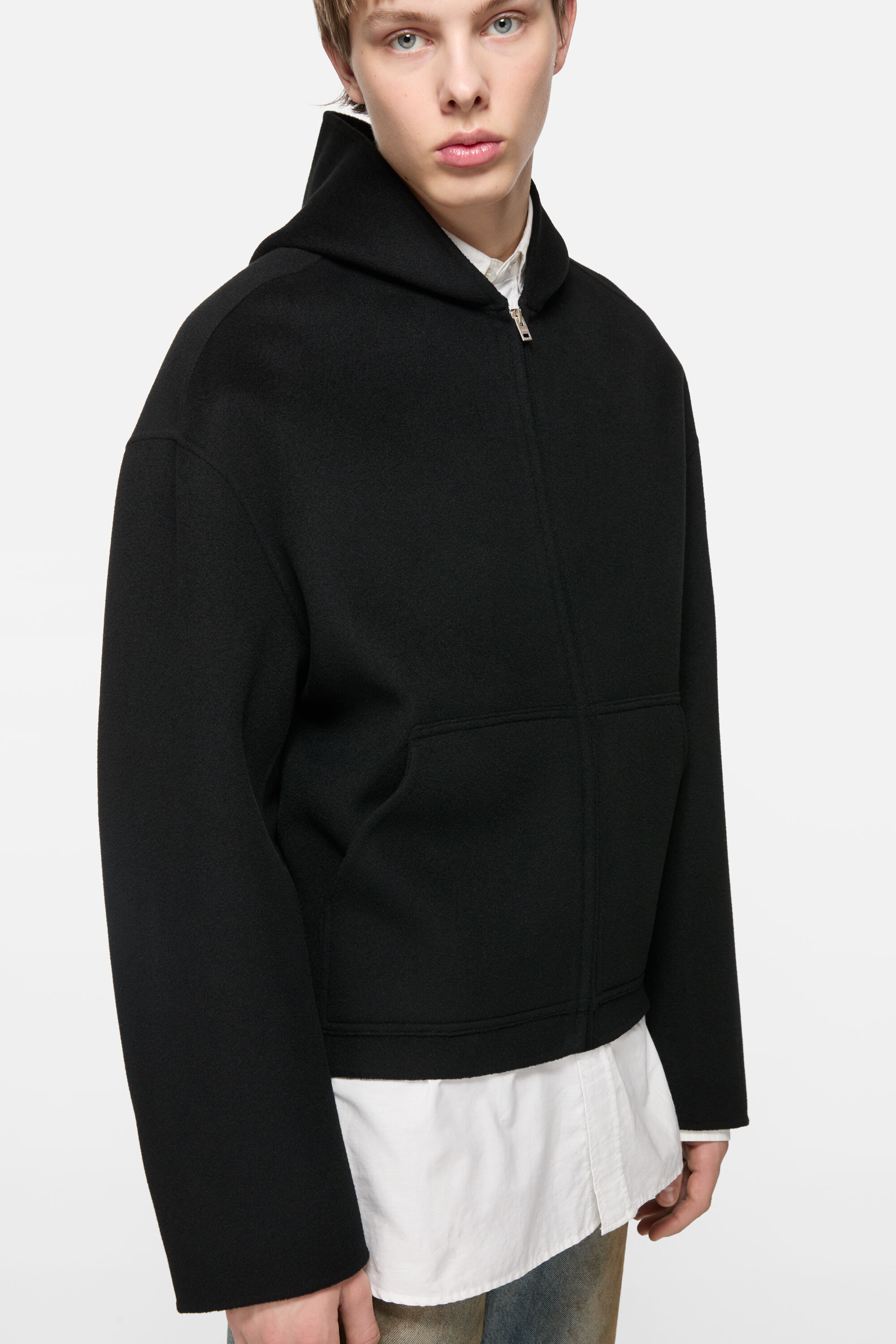 Acne Studios - カシミヤフード付きジャケット - ブラック