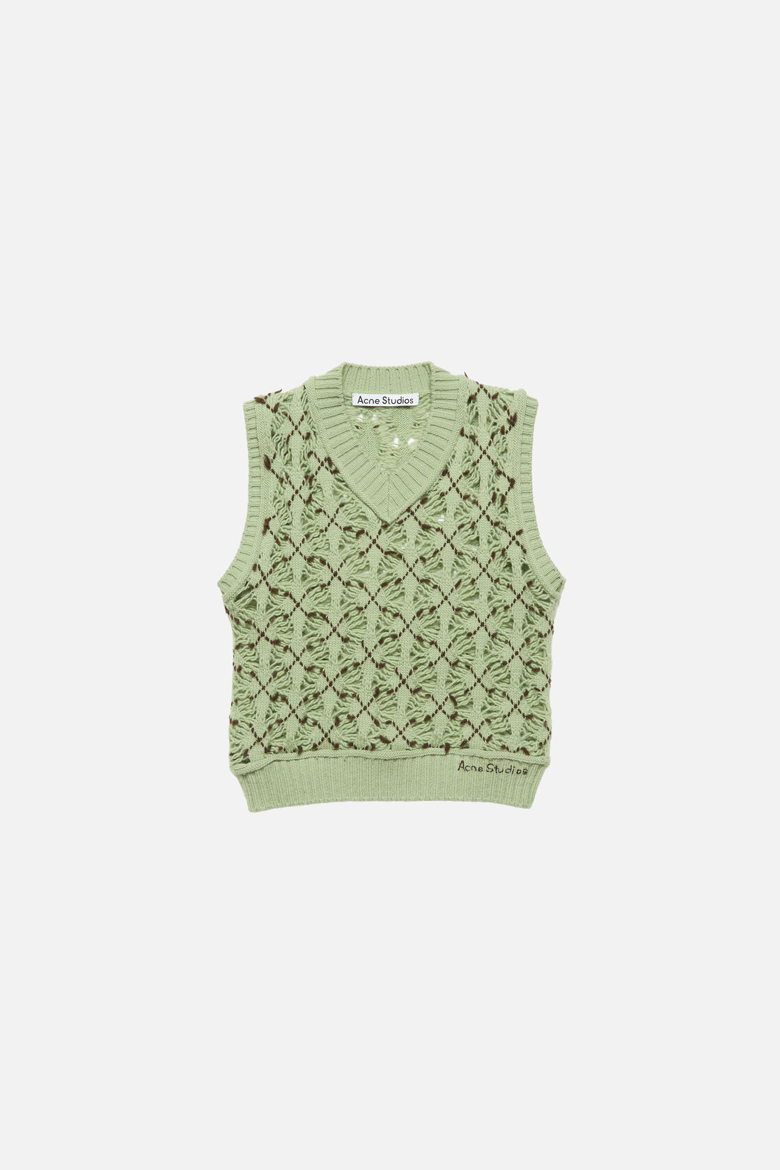 Argyle wool vest, Sage green, 2000x