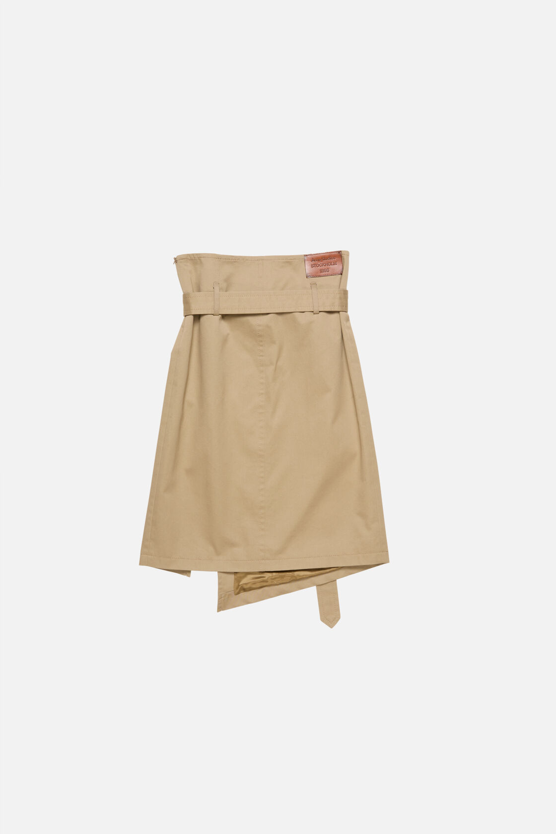 Belted twill skirt, Mud beige, 2000x