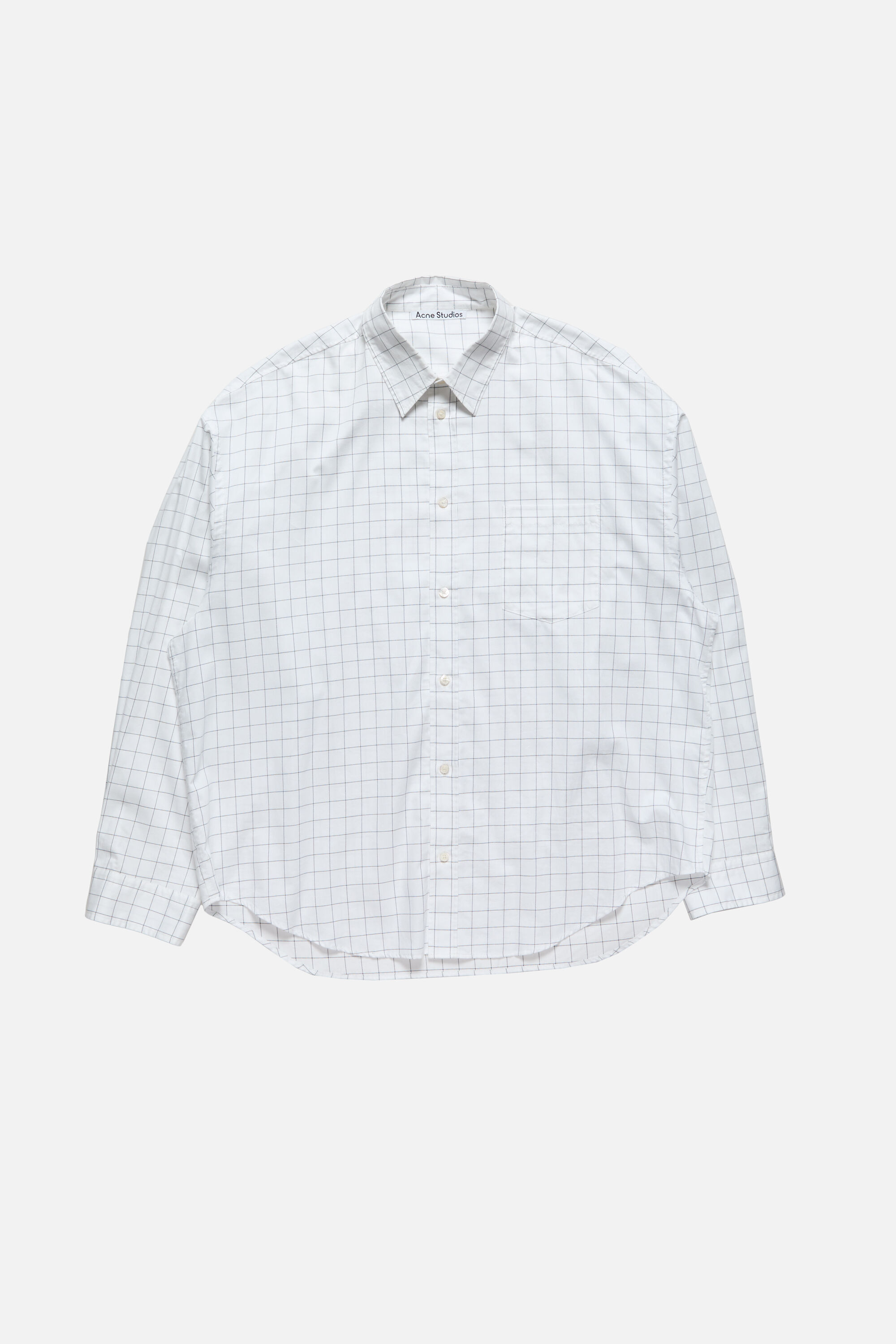 Acne Studios - チェックボタンアップシャツ - ホワイト/ブラック