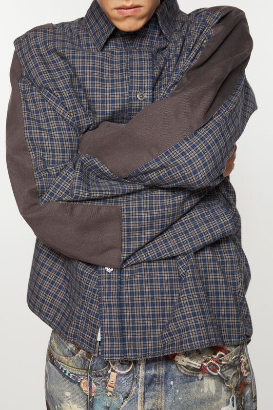 Acne Studios - Check button-up shirt - Black/Navy