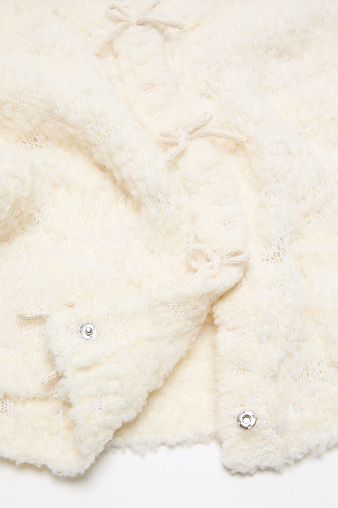 Bow wool cardigan, White, 2000x