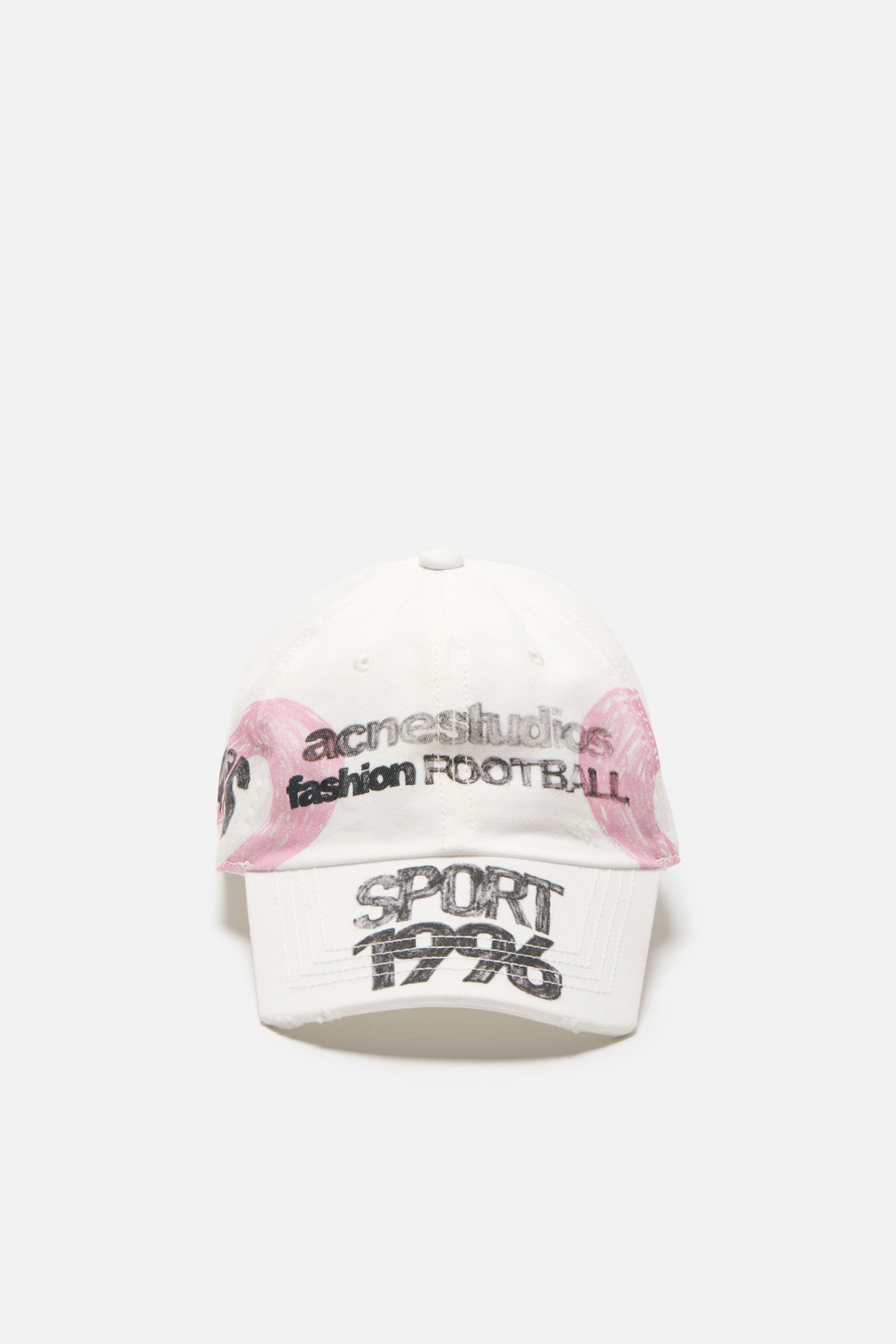 Acne Studios - Distressed logo cap - White