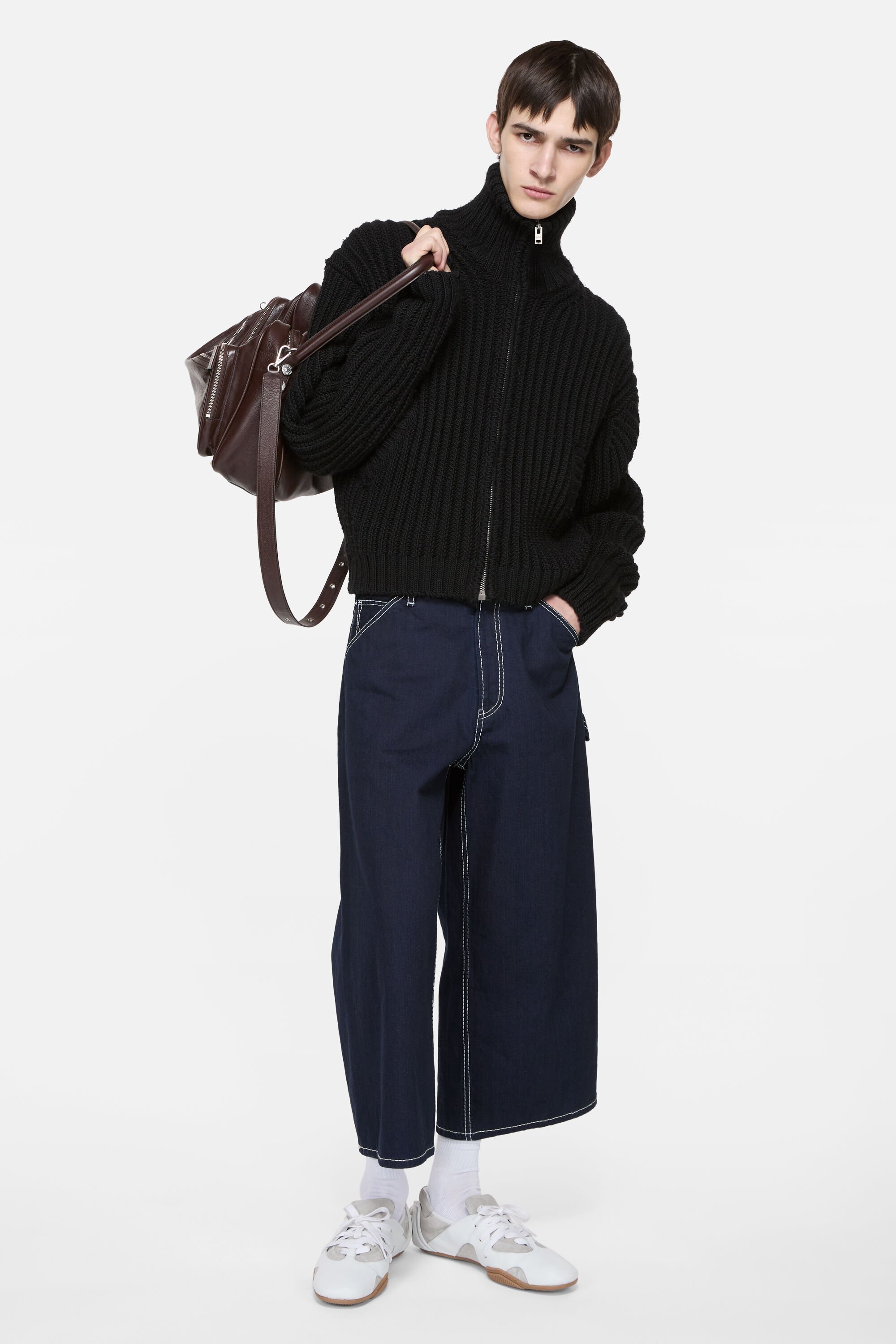 Acne Studios - Wool zip cardigan - Black