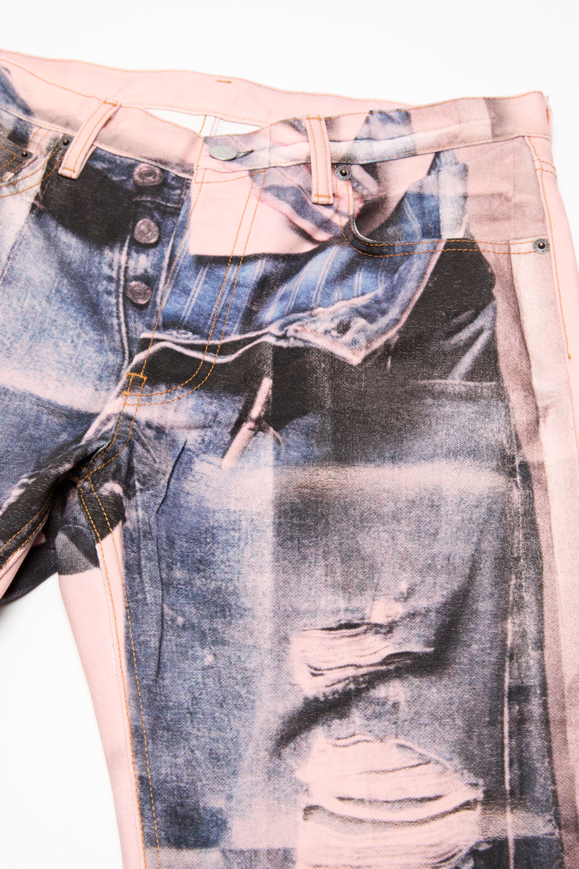 Acne Studios - Trompe-l'œil jeans - Regular fit - Pink/blue