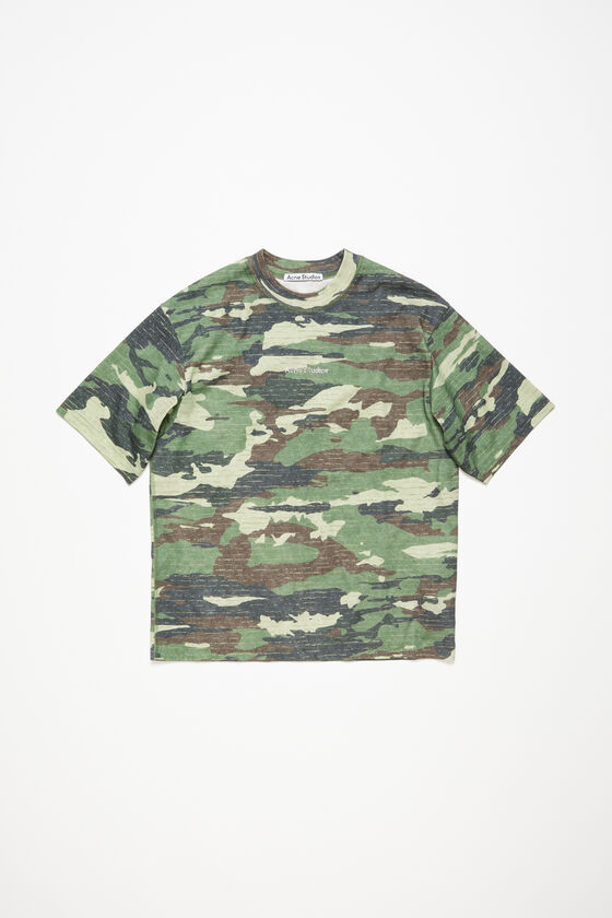 Acne Studios - T-Shirt mit Logo-Print - Khakigrün