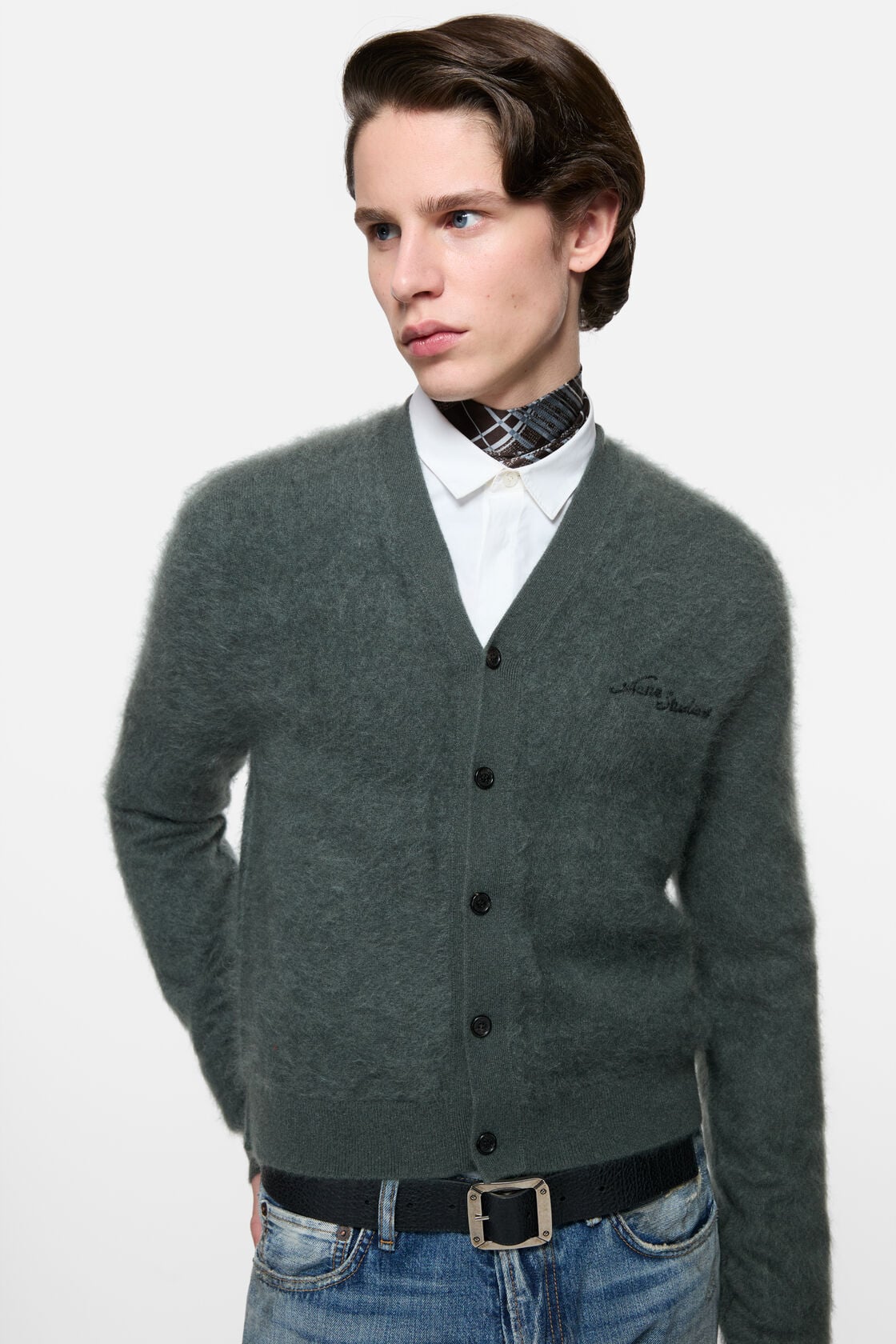 Cashmere cardigan, Dark green, 2000x